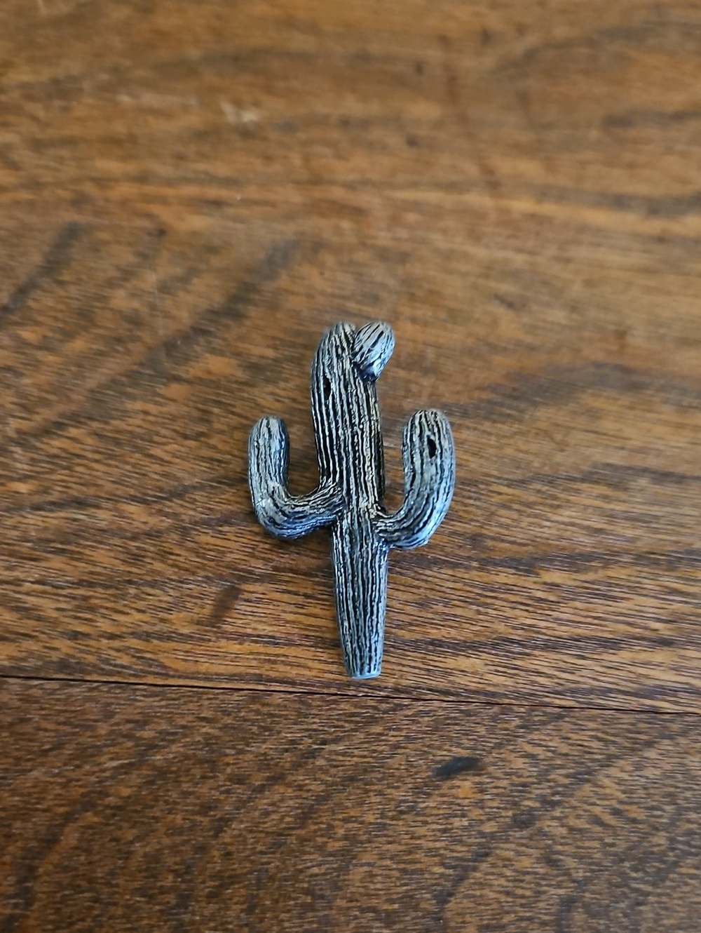 Vintage Silver-Tone Cactus Brooch Pin